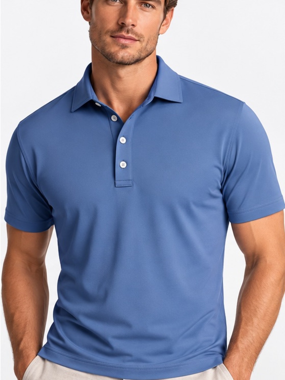 Peter Millar Mens Performance Polo in Slate Blue